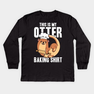 This Is My Otter Baking Shirt Kids Long Sleeve T-Shirt